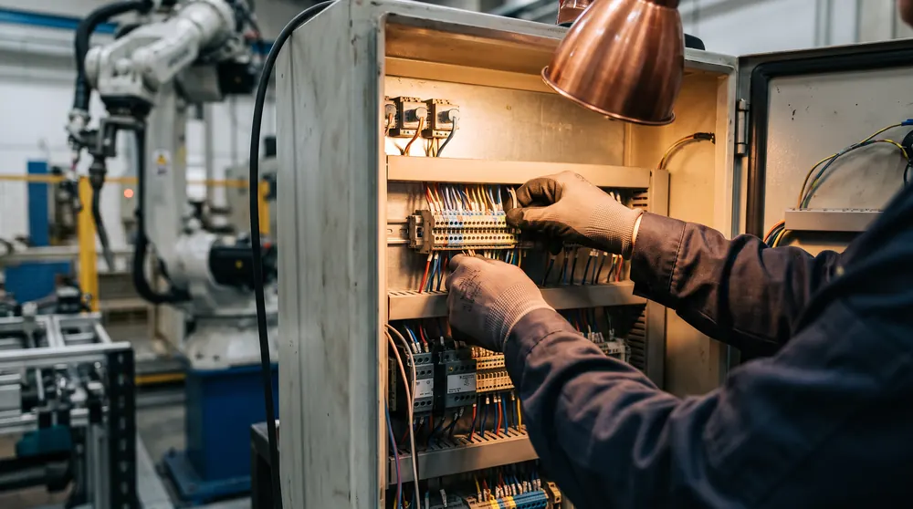 Elektriker bei der Arbeit